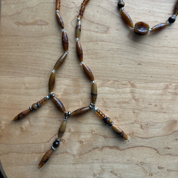 Brown Beaded Necklace, Bracelet and Earrings Set - Picture 6 of 6